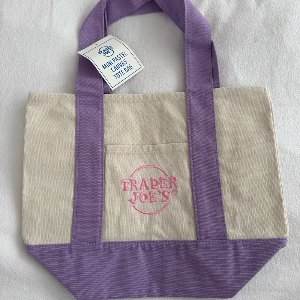 Trader Joe’s Canvas Mini Tote Bag (Lavender) (New with Tag)